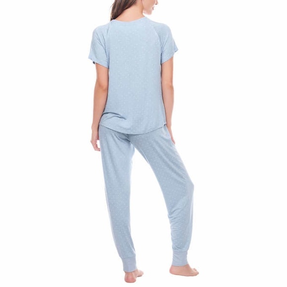 LAST ONE AVAILABLE!! - New Ladies Jogger Lounge Set Blue Polka Dots - Picture 3 of 14